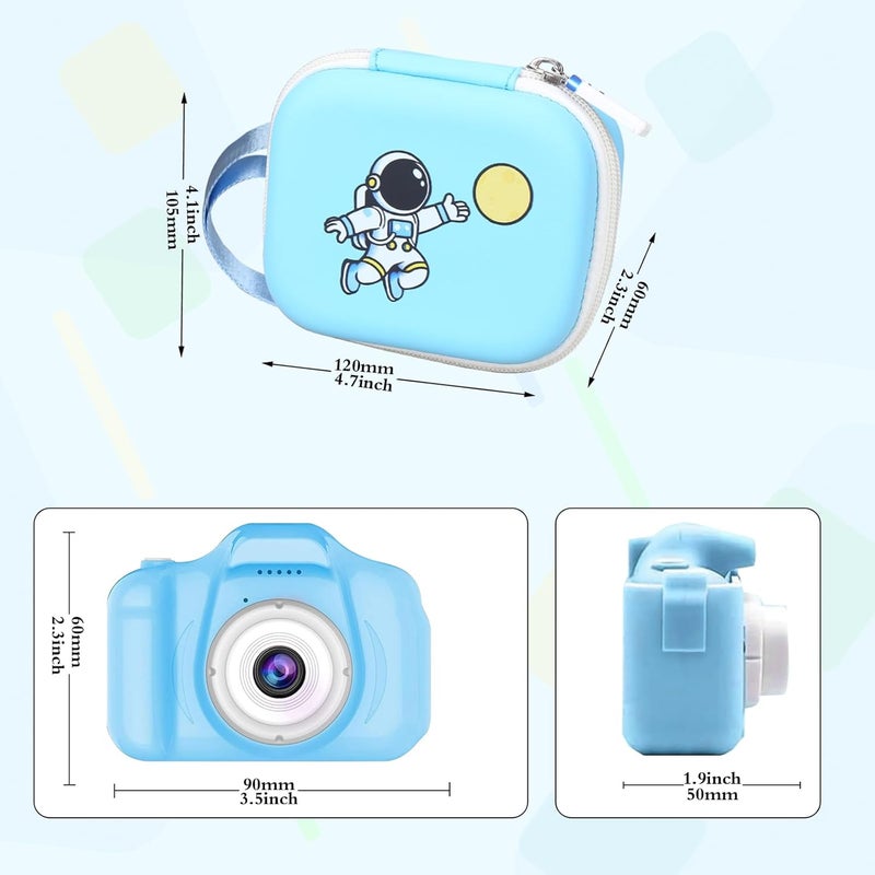 worfty Kids Camera Case Compatible with Seckton/Desuccus/Goopow/Dylanto/Desuccus/DITUPAN/GKTZ/masterbee/Hangrui Digital Video Camera Toys Camcorder Storage Holder Carrying - Light Blue Astronaut(Case Only) - Image 3